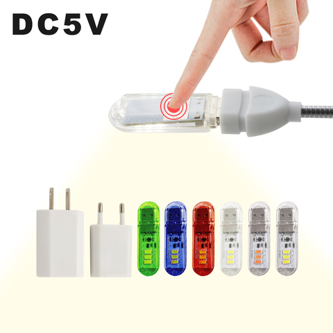 Mini lámpara LED de interruptor USB táctil DC5V, 3LED, 1,5 W, Luz de Lectura LED portátil, USB, luz nocturna, Bombilla de Camping para banco de energía ► Foto 1/6