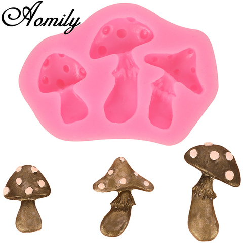 Aomily-Molde de silicona con forma de hongo, moldes para pastel, Fondant, artesanía de azúcar, Chocolate, herramientas, decoración de pasteles, accesorios para hornear ► Foto 1/6