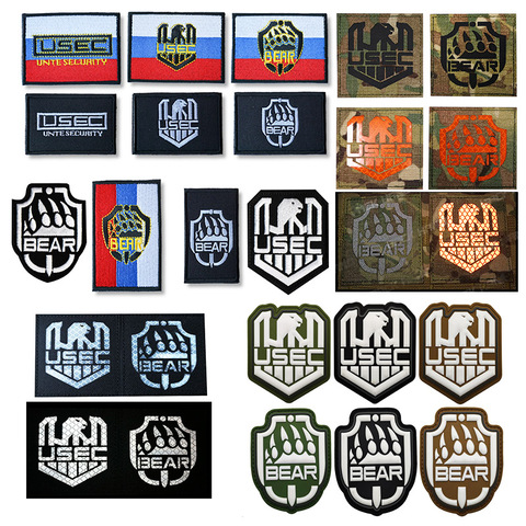 Parche bordado de oso USEC para juego ruso, parche reflectante infrarrojo/parche de PVC, insignias tácticas ► Foto 1/6