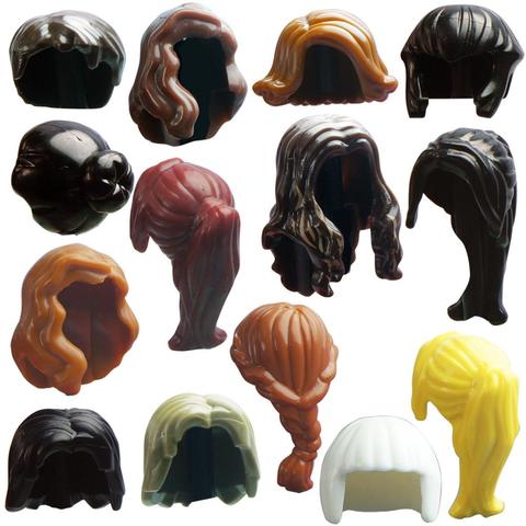 Figuras de bloques de construcción para niños y niñas, cabello rizado, accesorios para pelo largo MOC, Juguetes ► Foto 1/6