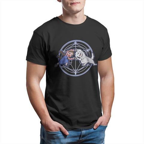 Fullmetal Alchemist-Camiseta de algodón de 100% para hombre, camiseta con gráfico de talla grande Fullmetal Fusion Ha, Tops de gran tamaño ► Foto 1/6