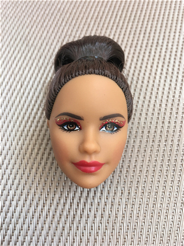 Muñeca de mujer africana de Asia Face, cabeza de bailarina de Ballet de pelo negro, piezas de juguetes para niños, casa de juegos, juguete artesanal, cabezas de muñecas raras de princesa ► Foto 1/6