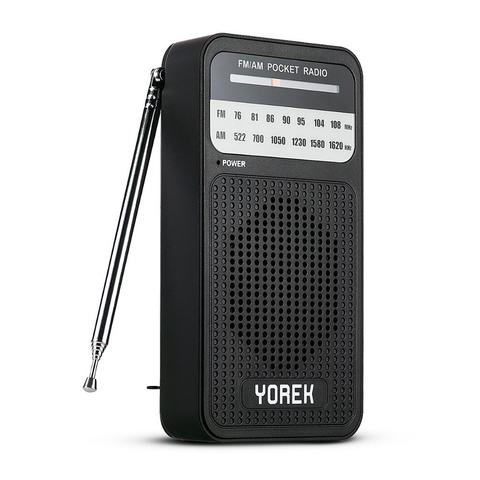 YOREK-Radios de bolsillo AM FM con altavoz, Gran recepción, Conector de auriculares, los mejores regalos para ancianos, funciona con batería ► Foto 1/6