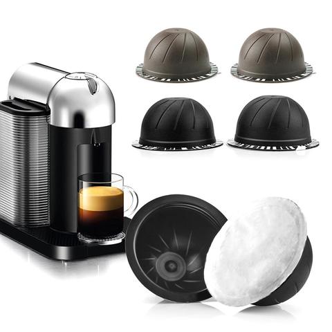 Cápsulas de filtro de café rellenables desechables para Nespresso Vertuo, compatibles con vasos de filtrado, para Dolce Gusto, 5 unidades ► Foto 1/6