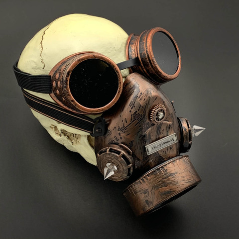 Máscara de Vitange de cobre SteamPunk para hombres y mujeres, máscara respirador de Casplay con Gloggles ► Foto 1/6