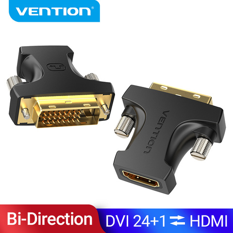 Vention-adaptador DVI a HDMI, DVI-D bidireccional 24 + 1 macho a HDMI hembra, conector convertidor de Cable para proyector de TV, HDMI a DVI ► Foto 1/6