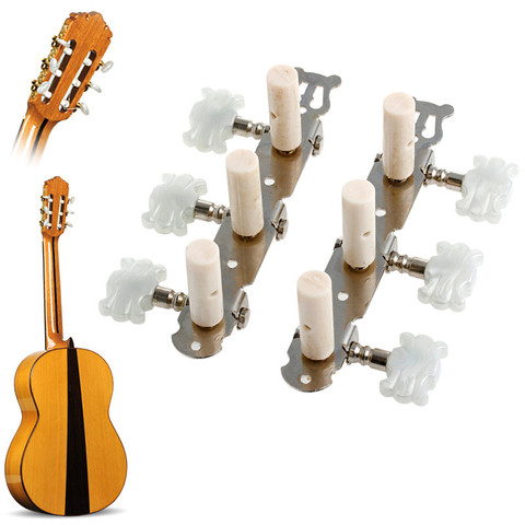 Clavijas de afinación de guitarra, afinador de máquina blanca, cabeza de máquina para guitarra clásica, 1 par ► Foto 1/6