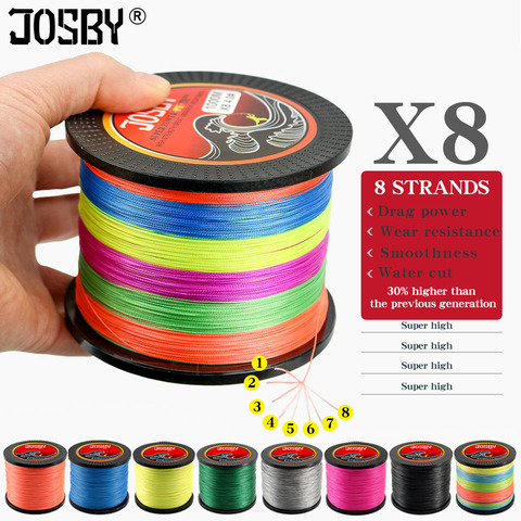 JOSBY-línea de Pesca de carpa, cable trenzado Multifilamento giratorio, accesorios para el mar, 8 hebras, 1000M, 500M, 300M, 150M ► Foto 1/6