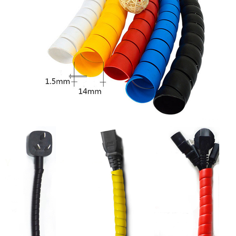 Tubo de envoltura en espiral de 2M, 8mm/10mm/14m, funda protectora para Cable ignífugo, banda de tubo de bobinado, fundas de alambre ► Foto 1/6