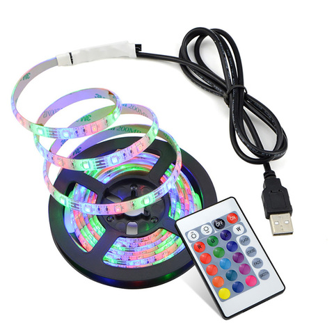 Tira de luces LED Flexible con USB 2835, cinta de diodo de 5M, 5V, RGB, para pantalla de TV de escritorio, retroiluminación, Cable USB ► Foto 1/6