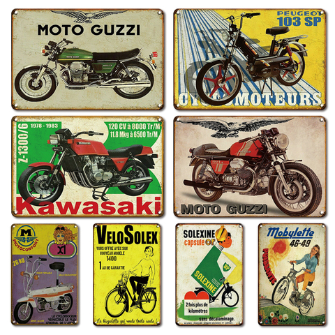 Letrero de estaño de Metal para motocicleta japonesa, cartel Vintage de Motor de carreras, placa de Metal, arte Retro, pintura de hierro, pegatinas de pared, decoración para el hogar ► Foto 1/6