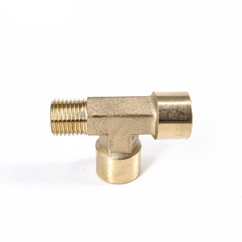 Adaptador de conector de 3 vías de latón, rosca macho x hembra, 1/8 