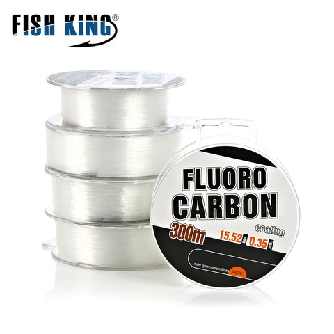 Hilo de pesca de fluorocarbono de 300M, hilo de pesca con recubrimiento de fibra de carbono, cuerda de pesca con mosca, líder en Choque, 30-45lb/13,5-20,3 kg, Japón ► Foto 1/5