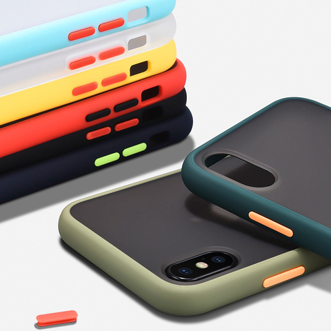 Funda de teléfono a prueba de golpes de silicona mate extraíble para iPhone 11 Pro Max 10 X XR XS, funda dura para iPhone 8 7 6 6S Plus ► Foto 1/6