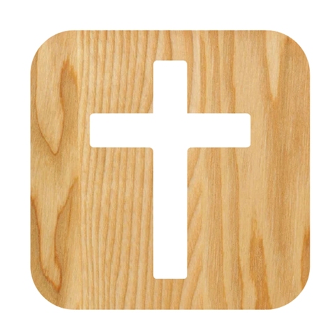 3D USB con forma de cruz de madera luz de noche de LED lámpara de mesa novedad niños dormitorio CAFÉ Tienda de decoración de regalo Cristiano ► Foto 1/6