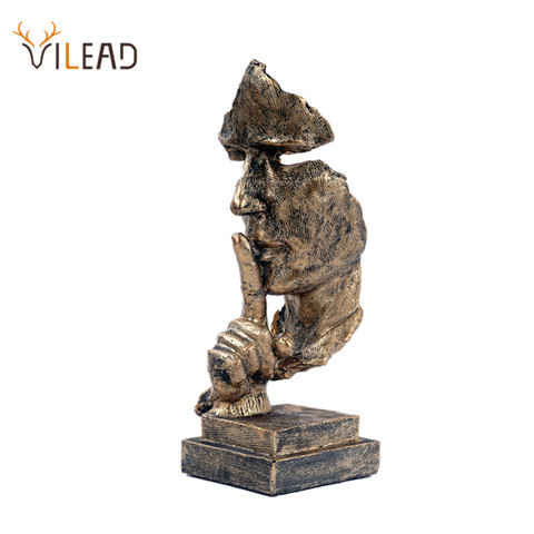 VILEAD-estatua de resina silenciosa de 27cm, estatua de ornamentos abstractos, estatuillas, escultura artesanal para la oficina, decoración Vintage del hogar ► Foto 1/6