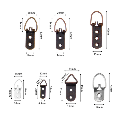 Mini gancho de aceite para cuadro con imagen de espejo ganchos para marco d-ring colgador de foto con tornillos, 5/20 Uds. ► Foto 1/6