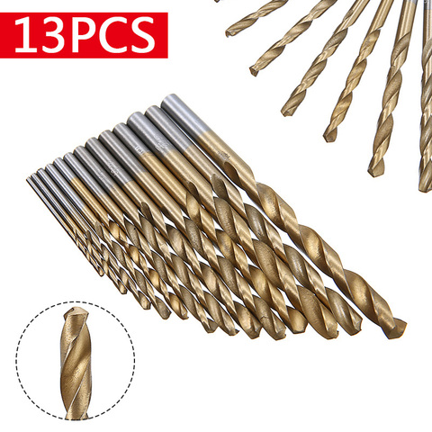 13 unids/set Mini broca giratoria de alta calidad HSS juego de brocas recubiertas de titanio herramientas de plástico de Metal para carpintería 1,5- 6,5mm ► Foto 1/6