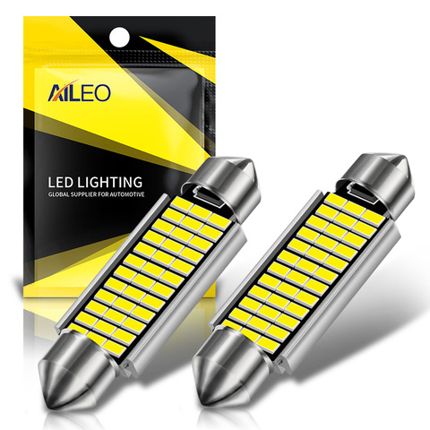 AILEO 2 uds C5W LED CANBUS 31mm 36mm 39mm 42mm C10W bombilla LED 4014 Chip 12V Lámpara de lectura del coche luz blanca 6000k libre de Error ► Foto 1/6