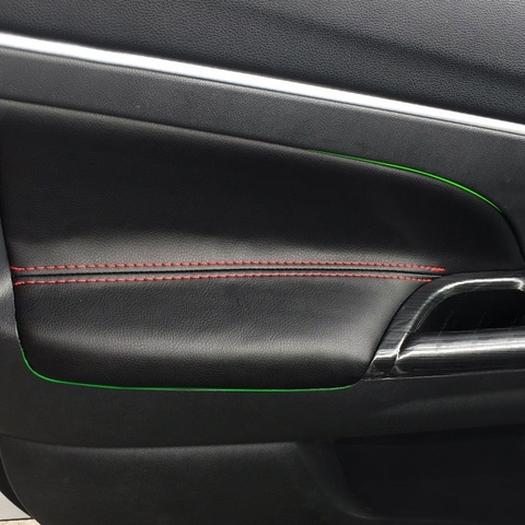 Suave de la puerta de cuero reposabrazos para Mitsubishi ASX 2013, 2014, 2015, 2016-estilo puerta reposabrazos Panel pegatina de recubrimiento de cubierta Trim ► Foto 1/5