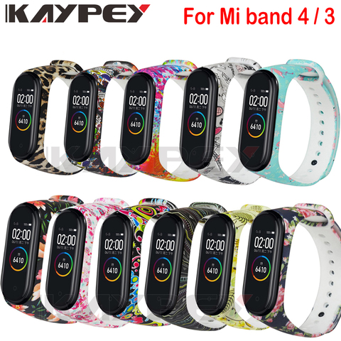 Correa de silicona para Xiaomi Mi band 4, banda deportiva con estampado de flores variadas para pulsera inteligente miband 3, material suave, resistente y de calidad, longitud de 21cm ► Foto 1/6