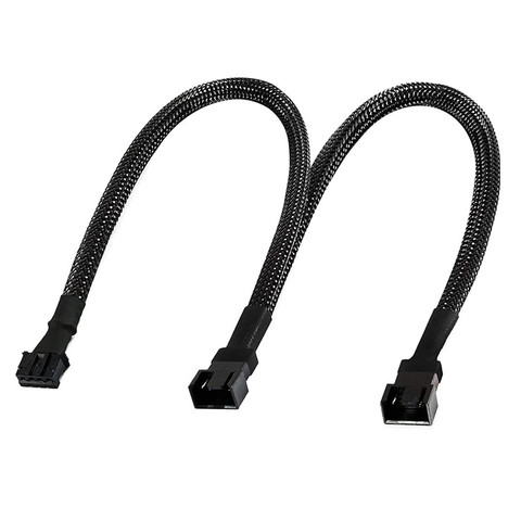 Angitu 4-Pin PWM GPU Dual ventilador Cable adaptador divisor negro de manga larga para gráficos Cards-2pcs ► Foto 1/4