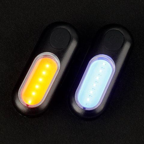 Lámpara COB LED para bicicleta, 2 colores claros en 1, 5 modos con memoria recargable, poste de sillín de batería de litio interna y soporte para cinturón ► Foto 1/6