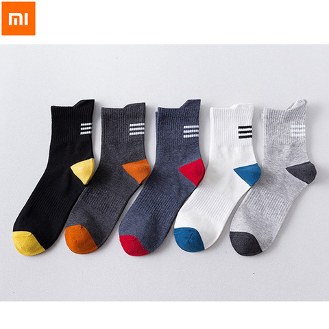 7 Uds xiaomi 100% algodón calcetines de hombres transpirables calcetines de alta calidad medio-largo desodorante sudor-absorción de Otoño Invierno para tamaño 39-44 ► Foto 1/6