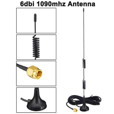 Antena ADS-B 6DBi de 1090Mhz, SMA, Base magnética aérea macho, RG174, 1,5 M/3M, antena aérea, FPV, Software de Radio, DVB-T, SDR ► Foto 1/4