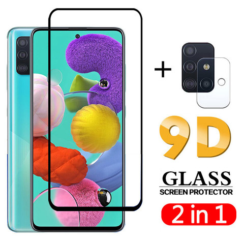 Protector de cristal templado 2 en 1 para Samsung Galaxy A51, A71, película de pantalla SM-A515F, lente de cámara de SM-A715F ► Foto 1/6