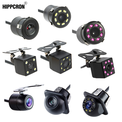 Hippcron-Cámara de visión trasera para coche, dispositivo con 4 LED de visión nocturna de 170 grados, con control de marcha atrás y vídeo HD, para aparcamiento e impermeable ► Foto 1/6
