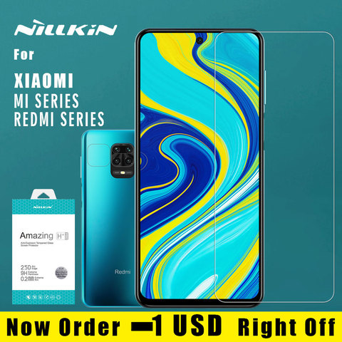 Nillkin-Protector de pantalla de vidrio templado para Xiaomi Redmi Note 9S 9 Pro Max 8T 8 7 Pro Poco X3 NFC Mi 10T Pro 10 Lite 9 9T Pro A3 ► Foto 1/6