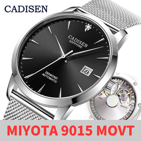 CADISEN-Reloj con correa de cuero para hombre, accesorio deportivo masculino con mecanismo automático de movimiento Miyota 9015 y diseño clásico, sencillo y ultrafino de marca lujosa de negocios ► Foto 1/6