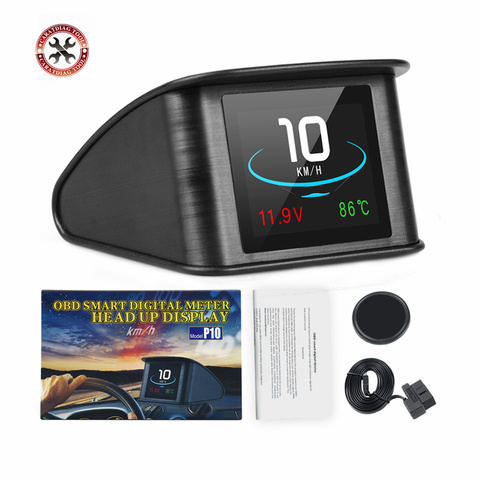 Ordenador Digital OBD2 para viaje de coche, velocímetro, medidor de temperatura, kilometraje Hud, P10 ► Foto 1/6