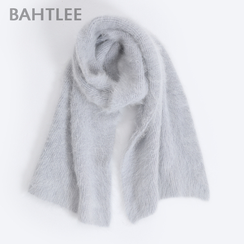 BAHTLEE-bufanda de Angora para hombre y mujer, pañoleta de punto de lana, mantiene el calor, perfecta, Neutral, Invierno ► Foto 1/6