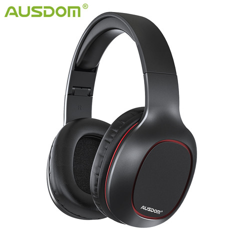 AUSDOM M09-auriculares, inalámbricos por Bluetooth 5,0, auriculares estéreo plegables por encima de la oreja con micrófono y soporte para tarjeta TF ► Foto 1/6