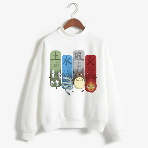 Sudadera con capucha japonesa de Totoro aired para mujer, sudadera de Ghibli Studio, sudadera Kawaii de gran tamaño con dibujo animado Ulzzang, Anime japonés ► Foto 1/6