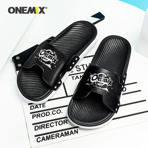 ONEMIX-chanclas planas con dibujos animados para mujer y hombre, sandalias para la playa, antideslizantes, para casa, para verano ► Foto 1/6