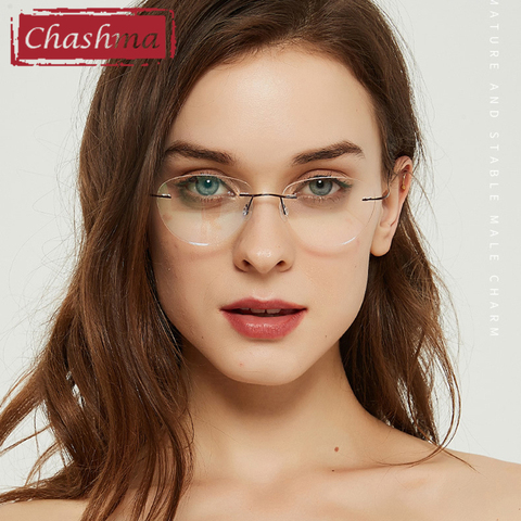 Gafas graduadas de titanio para hombre y mujer, lentes ópticas ultraligeras, montura para lentes transparentes ► Foto 1/6