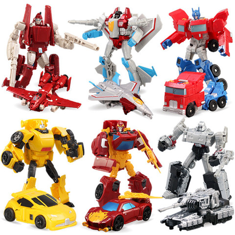 13CM plástico transformación coches Robot modelo juguetes chico clásico Robot coche juguetes acción y juguete figuras de plástico juguetes educativos I0301 ► Foto 1/6