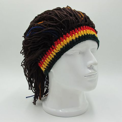 Reggae-gorros de punto para hombre y mujer, gorro de pelo trenzado, estilo jamaiquino, 1 unidad ► Foto 1/3