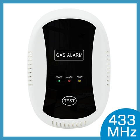 433MHz de alarma de Gas Detector de LPG Sensor inalámbrico inteligente para alarma de casa Sistema de Auto detectar construido en sirena de prevención de incendios ► Foto 1/6