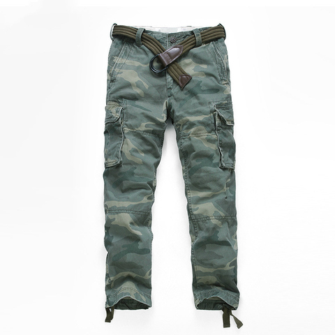 Pantalones informales para hombre Pantalón Cargo Vintage, pantalones militares deportivos de moda, pantalones largos de camuflaje tácticos rectos de talla grande ► Foto 1/6