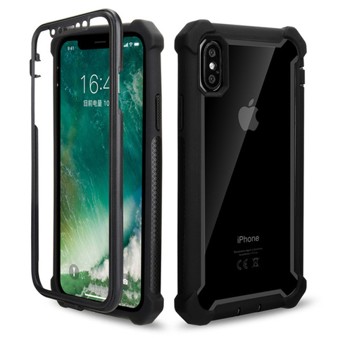 Funda de teléfono a prueba de golpes para iPhone, 11, 12 Pro, XS, Max, XR, 6S, 7, 8 Plus, protección de cámara, carcasa trasera transparente ► Foto 1/6