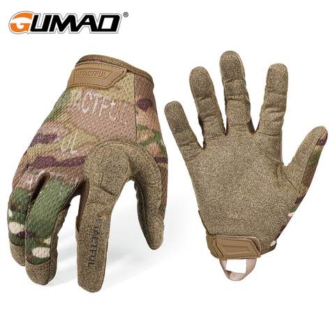 Guantes Airsoft de camuflaje para hombre, guantes tácticos de dedo completo, luz militar, suave, negro, largo, militar, para senderismo y ciclismo, 2022 ► Foto 1/6