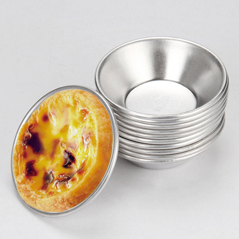 Molde para tartaleta de huevo de aleación de aluminio, 25 uds., forma redonda, para cupcakes, Mini moldes para hornear tarta, tazas reutilizables para hornear magdalenas, galletas ► Foto 1/6