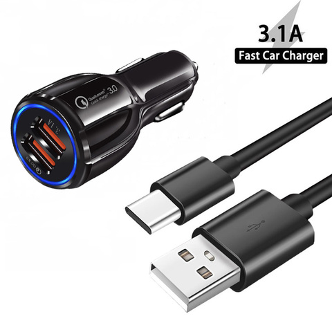 Cable USB para Samsung Galaxy S21 S20 FE Ultra Plus 3.1A, cargador rápido de teléfono para coche, Cable USB tipo c para Samsung A11 A41 A31 ► Foto 1/6