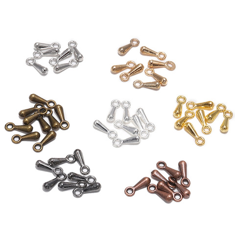 200 unids/lote 2*7 3*9mm oro/plata cobre gota de agua cuentas para DIY extensor cadena fabricación de joyería de colgantes accesorios hallazgos ► Foto 1/6