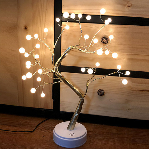 Árbol de flor de cereza de flores para decoración del hogar, cable de cobre ligero, 36, 108 LED, para bonsái, árbol, mesa, escritorio, rama de luz LED ► Foto 1/6