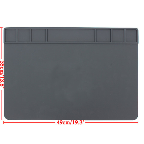 490x350x5mm almohadilla de silicona de aislamiento térmico escritorio Mat resistente al calor de la plataforma de mantenimiento para soldadura BGA teléfono Reparación de PC estación ► Foto 1/5